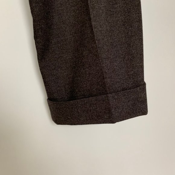 Burberry Wide Leg Wool Cuffed Pants - Picture 5 of 7